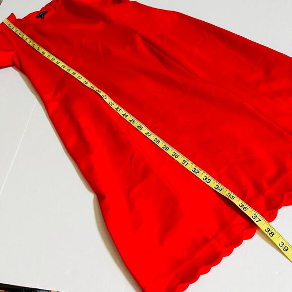 Talbots Red Scallop Hem Short Sleeve Dress Size 4 - Picture 5 of 7